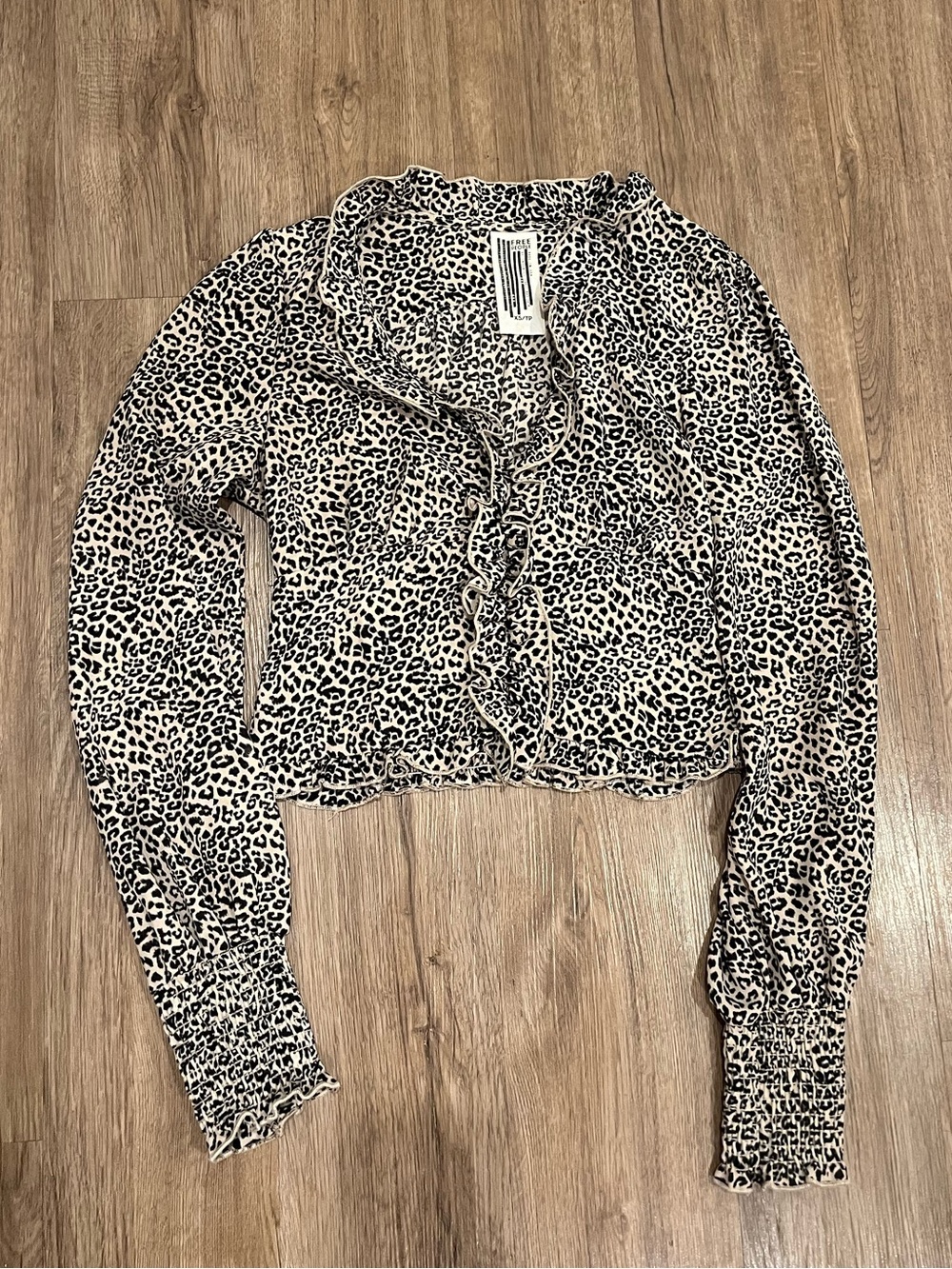 Free people button front leopard top